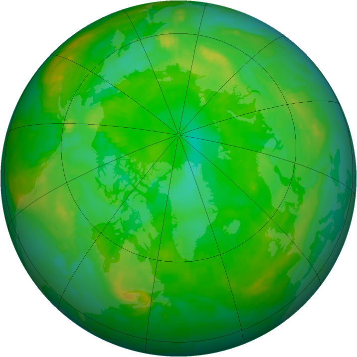 Arctic ozone map for 05 July 2000